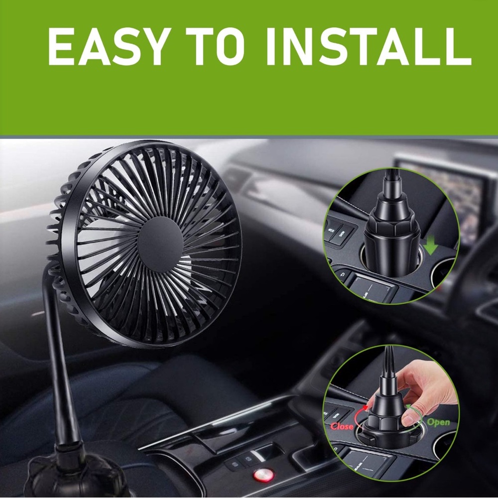 Auto Drive Black Cupholder Fan - Picture 4 of 6